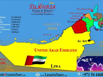 7 Emirates Map - Luxuria Tours & Events